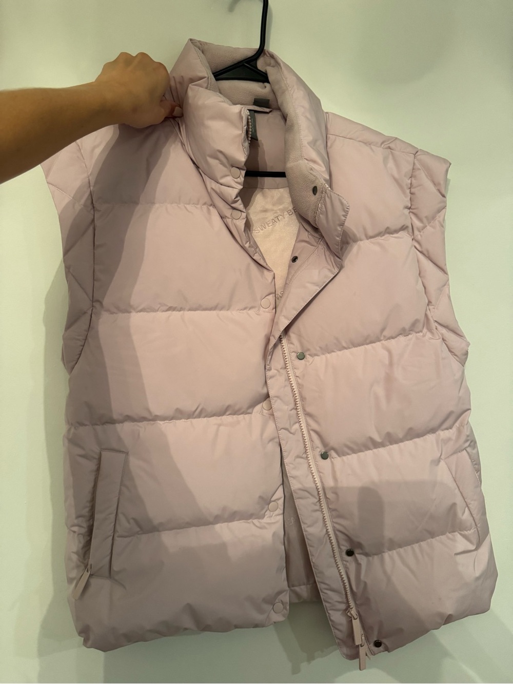 Sweaty Betty Light Pink Puffer Vest